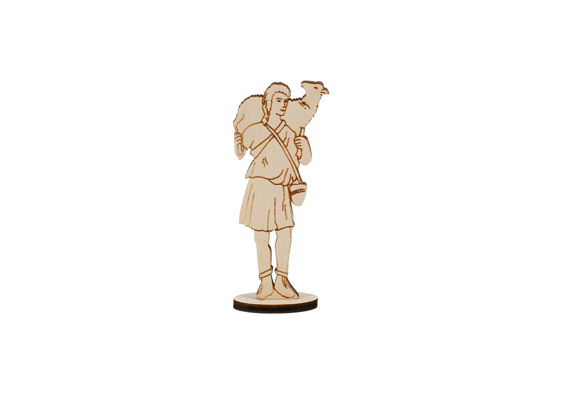GOOD SHEPHERD WOOD STATUE 12 cm